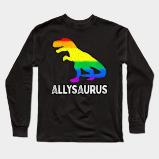 LGBT Ally Allysaurus Dinosaur Pride Month Long Sleeve T-Shirt